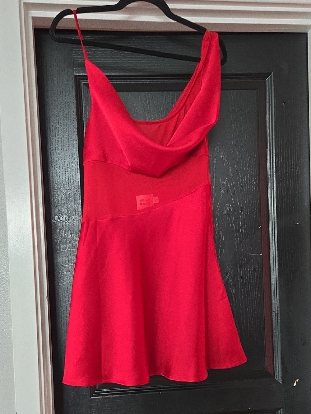 Hello Molly Details To Love Red Satin & Mesh Mini Dress Size US 8